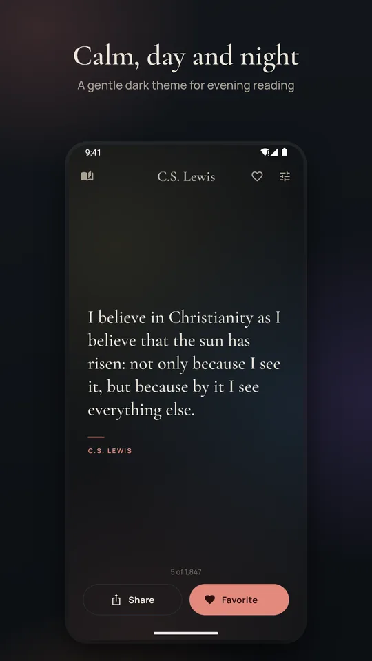 Calm, day and night: the dark theme for evening reading