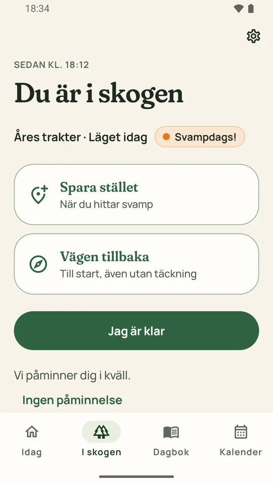 Du är i skogen: save the spot, or the way back, even without coverage
