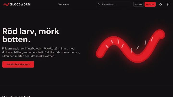 The front page of Bloodworm.se