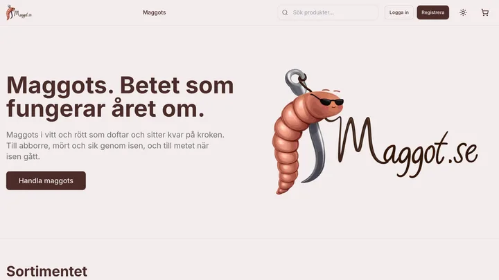 The front page of Maggot.se