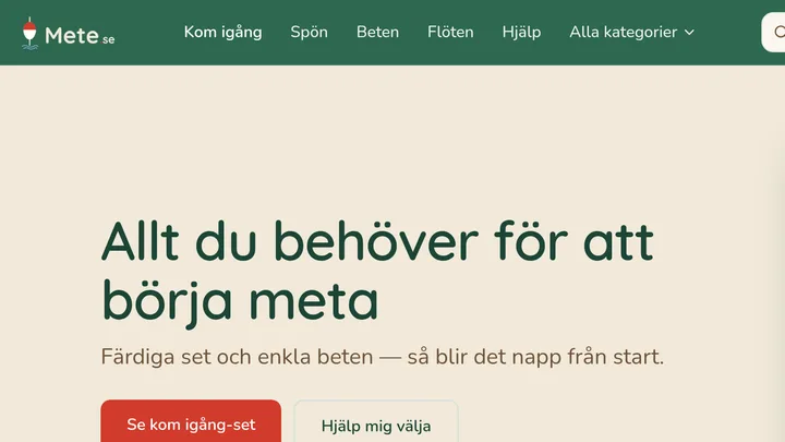The front page of Mete.se