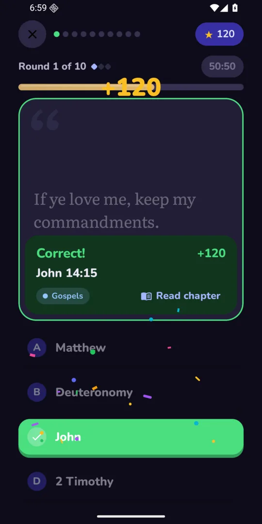 The dark theme: a correct answer, John 14:15